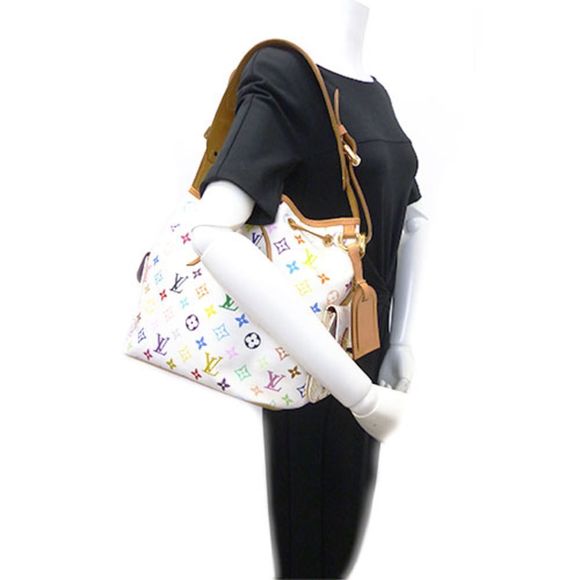 Louis Vuitton Petit Noe Monogram Multicolor Drawstring Shoulder Bag White - Picture 3 of 7